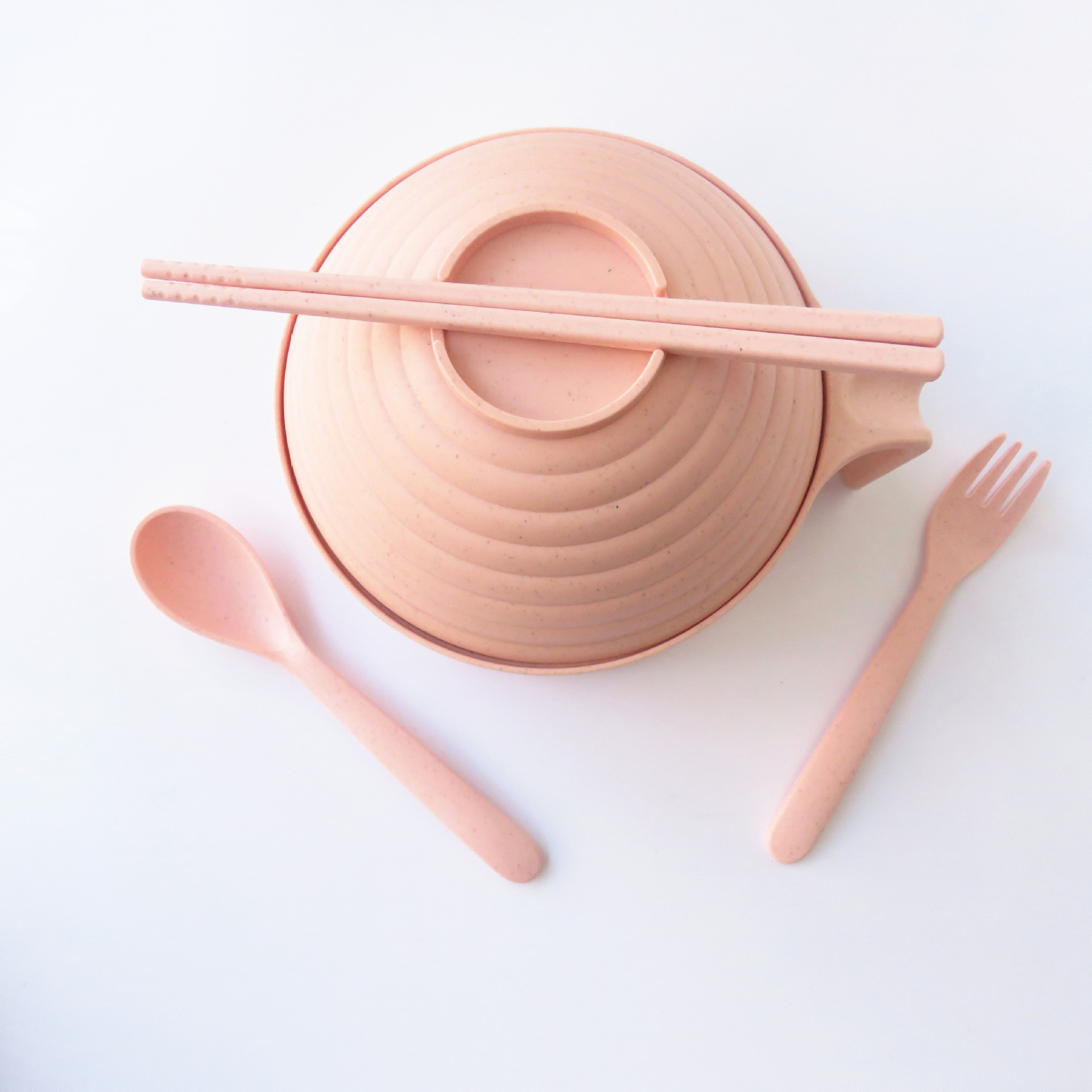 批发供应小麦秸秆勺叉筷子餐具三件套节日礼品赠品可印logo