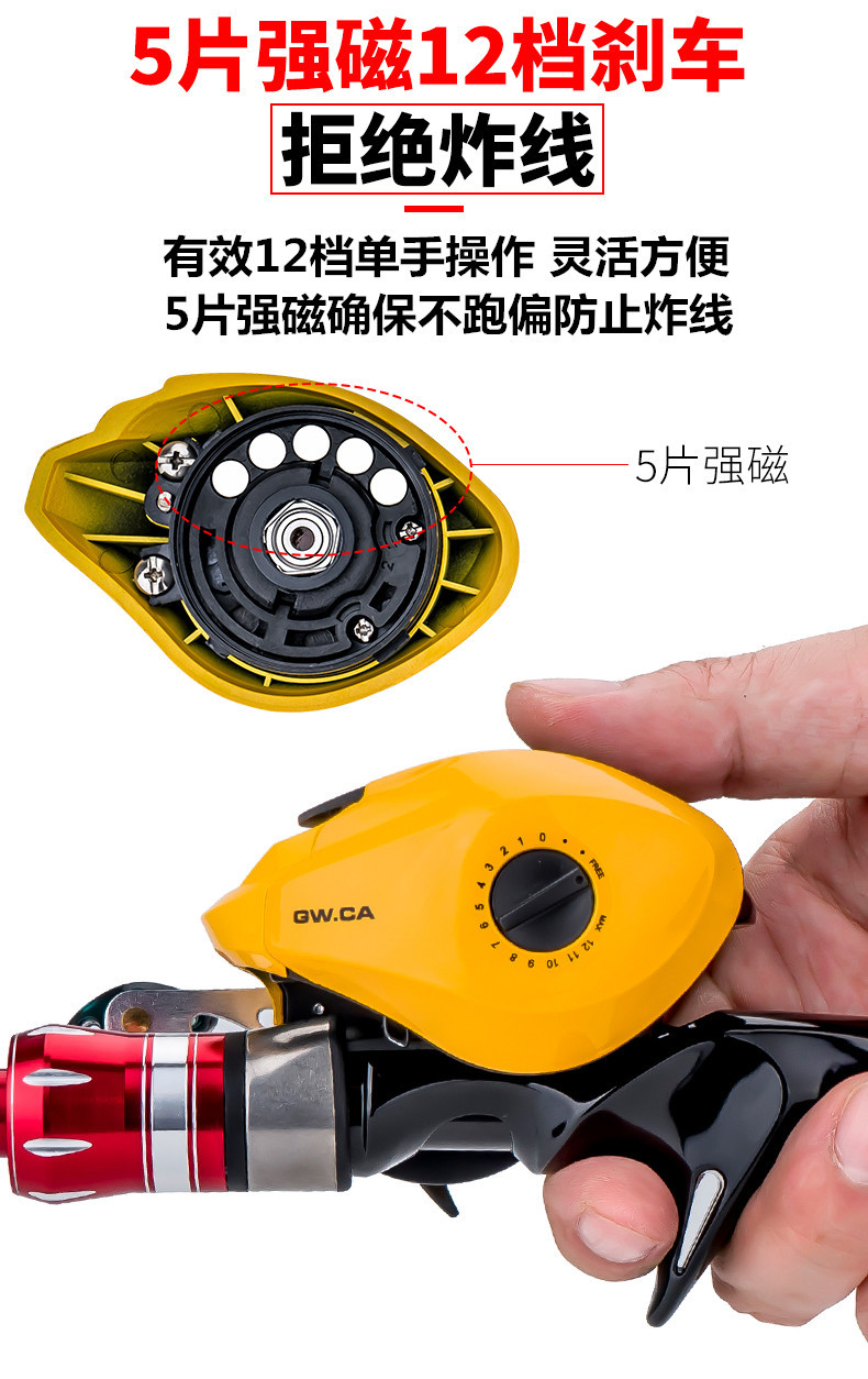 ca渔线轮水滴轮小黄轮小灰轮路亚轮海钓轮左手右手磁力轮