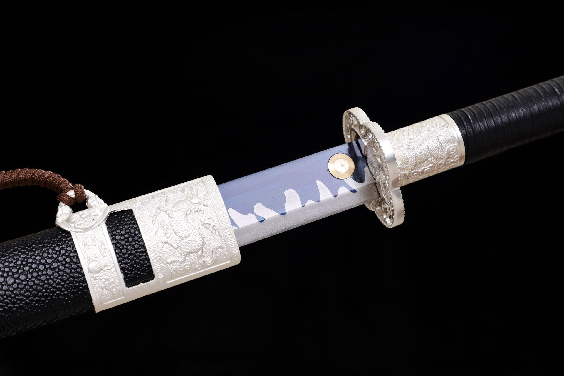 龙泉刀剑高锰钢防身一体康熙战刀手工传统双手刀镇宅宝剑未开刃