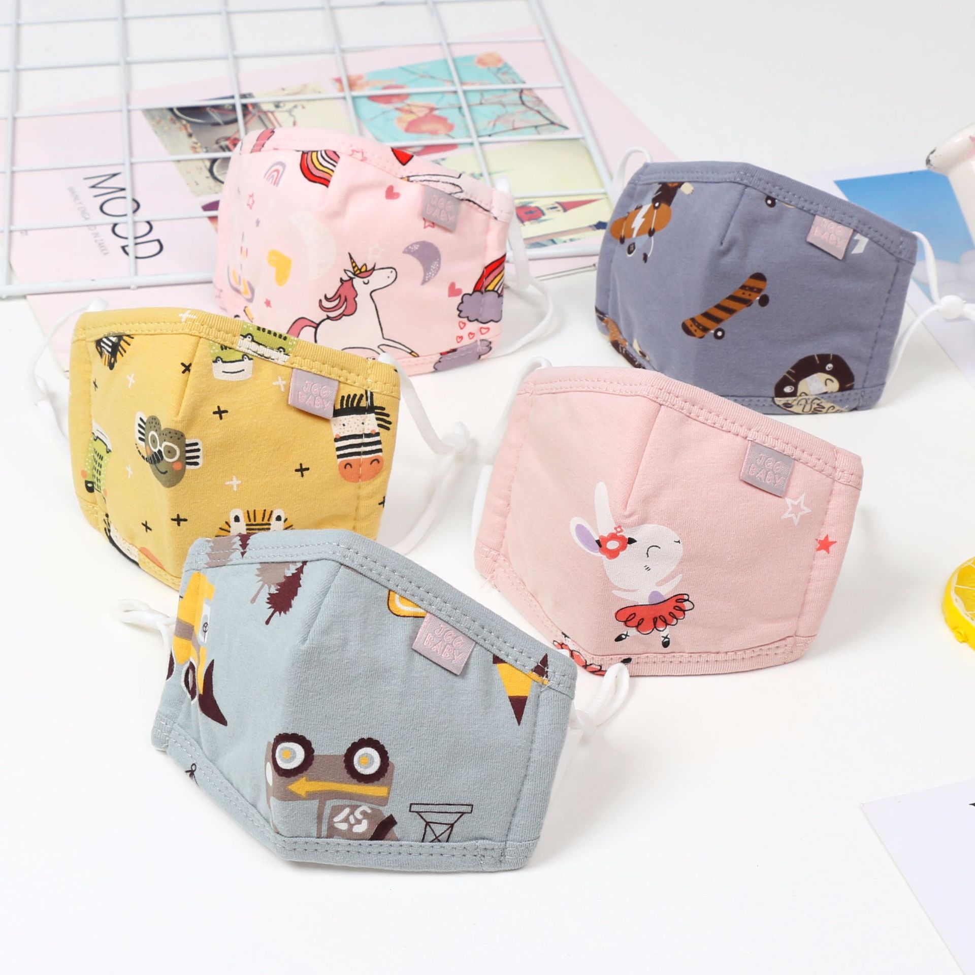 秋冬季儿童纯棉口罩韩版加厚宝宝立体折叠幼儿卡通防尘口罩批发