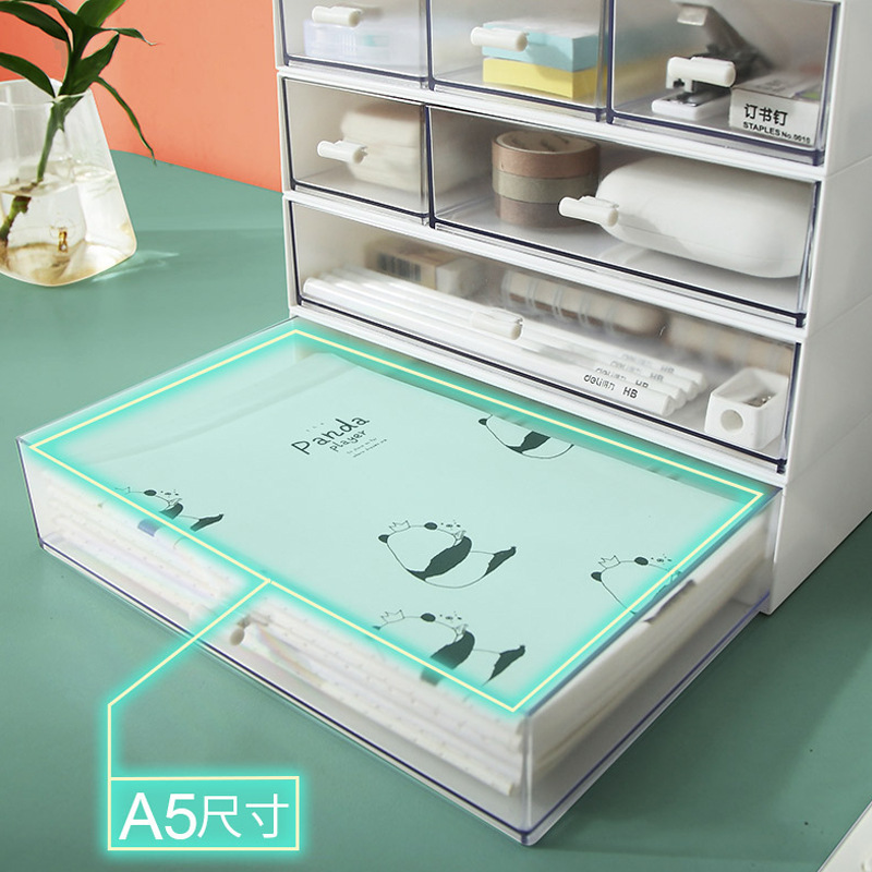 Grid Drawer Type Cosmetic Storage Office Desktop Stationery Finishing Box Free Combination Multi-Layer Overlay Storage Box