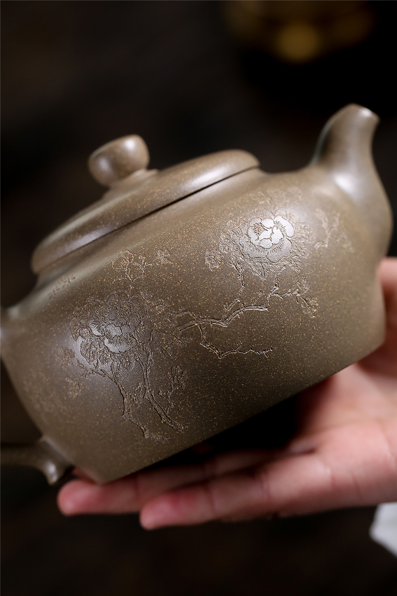 现货供应名家茶壶全手工豆青砂大容量德中紫砂壶国工丁洪斌泡茶壶