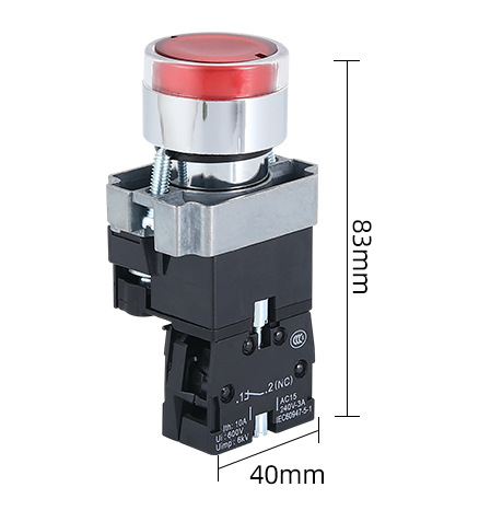 热销22mm按钮开关带灯自复位xb2-bw3361点动按钮开关红绿 220v