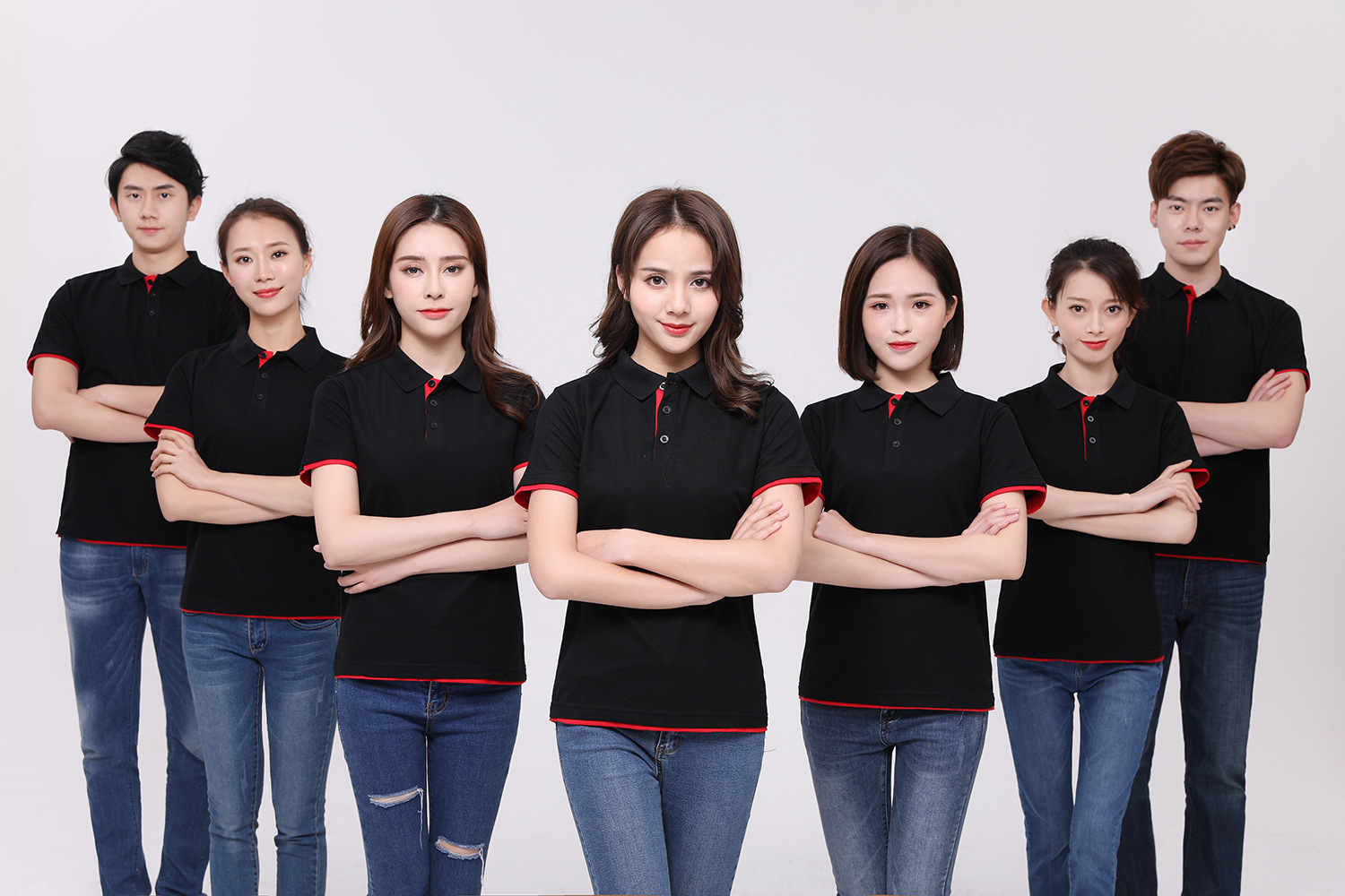 男女士企业文化广告polo衫定制办公团队t恤短袖刺绣logo印刷批发-阿里