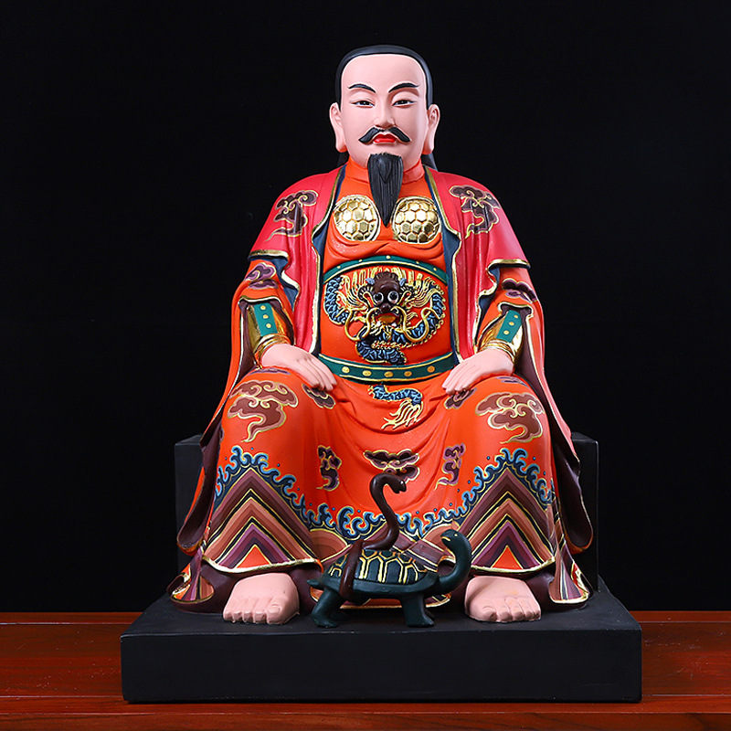 祖师爷玄天上帝玄武真武大帝树脂佛像道教神像佛具批发彩衣16寸
