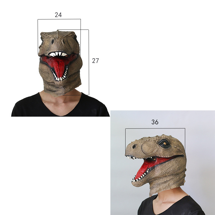 专业定做霸王龙恐龙面具 新奇动物头面具 万圣节派对乳胶活动道具