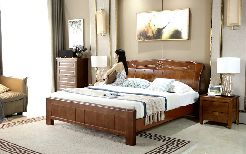 8米南康家具 现代卧室家具床1.5米原木床