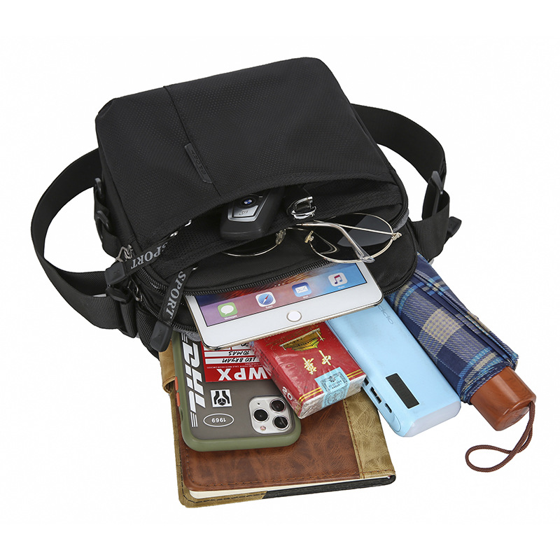Nylon Men's Handbag Simple Travel Multifunctional Chest Bag Portable Shopping Carry Bag Crossbody Shoulder Bag