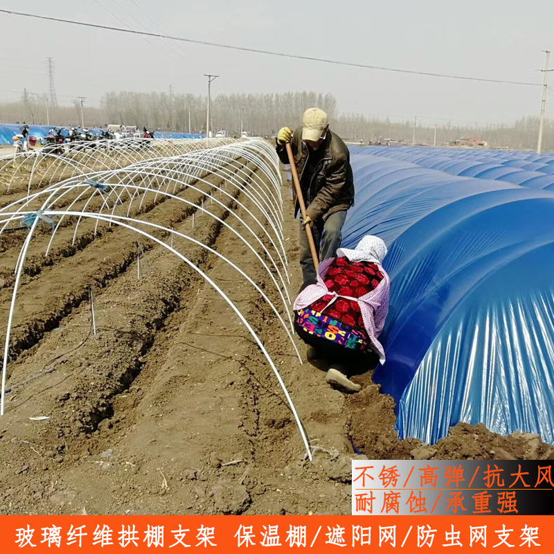 玻璃纤维拱棚杆大棚西瓜育苗骨架树脂棒56710mm小拱棚农用支撑杆