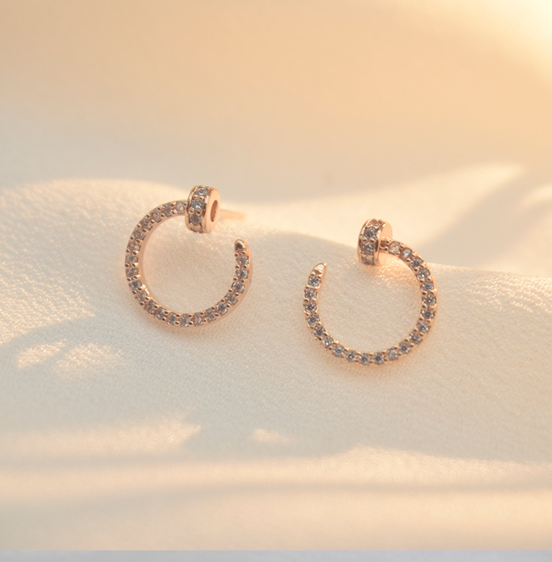 耳环韩国气质网红钉子耳钉东大门2020新款锆石冷淡风耳饰earrings