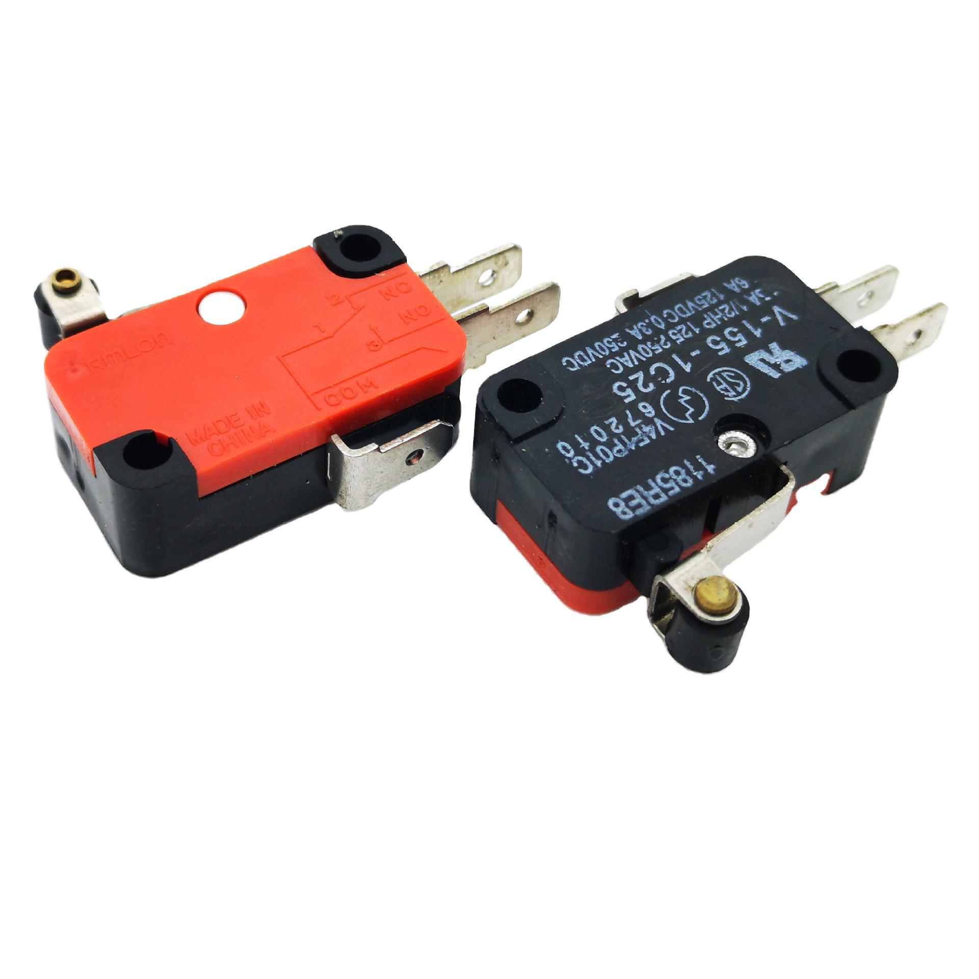 ov-155-1c25微动开关 小型自复位3脚短柄滚轮行程限位 v