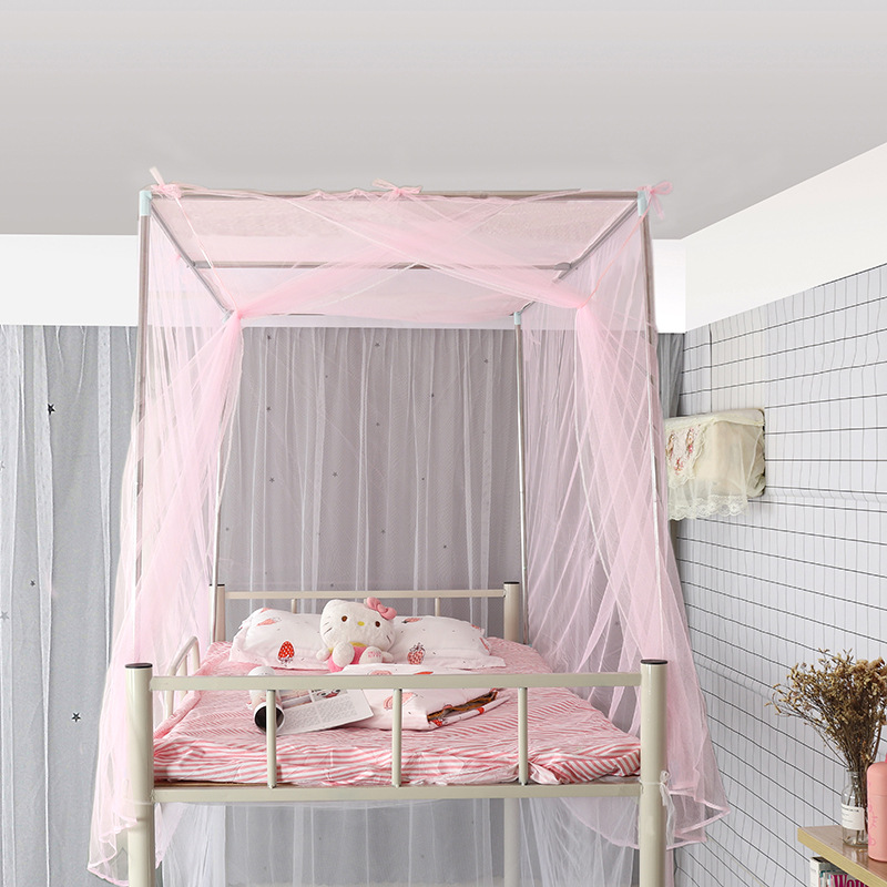 学生宿舍上铺蚊帐 0.9米单人床男女寝室特密侧开门纱帐子现货代发