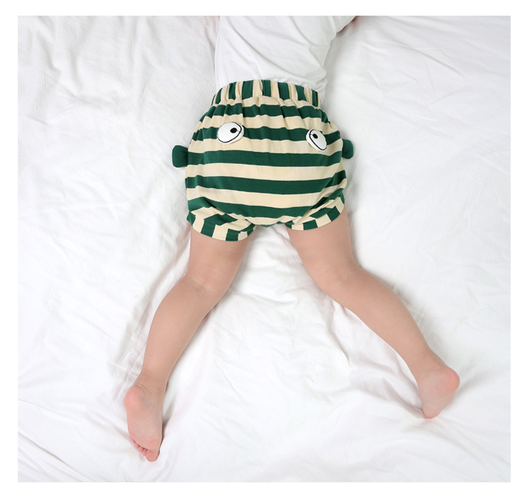 夏季儿童短裤韩版婴儿裤子夏装新款宝宝卡通条纹pp裤包臀裤