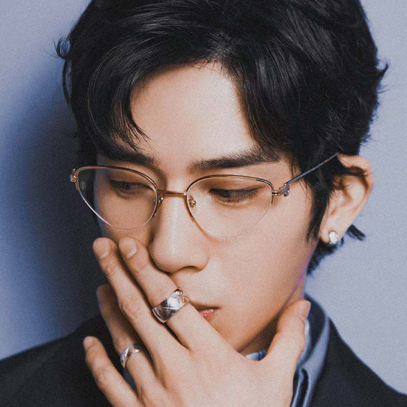 zs52019井柏然明星同款个性蝶形眼镜架潮男时尚半框装饰光学架女