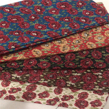 粗纺小花朵图案色织梭织提花布面料适用于服装装饰沙发布鞋子布