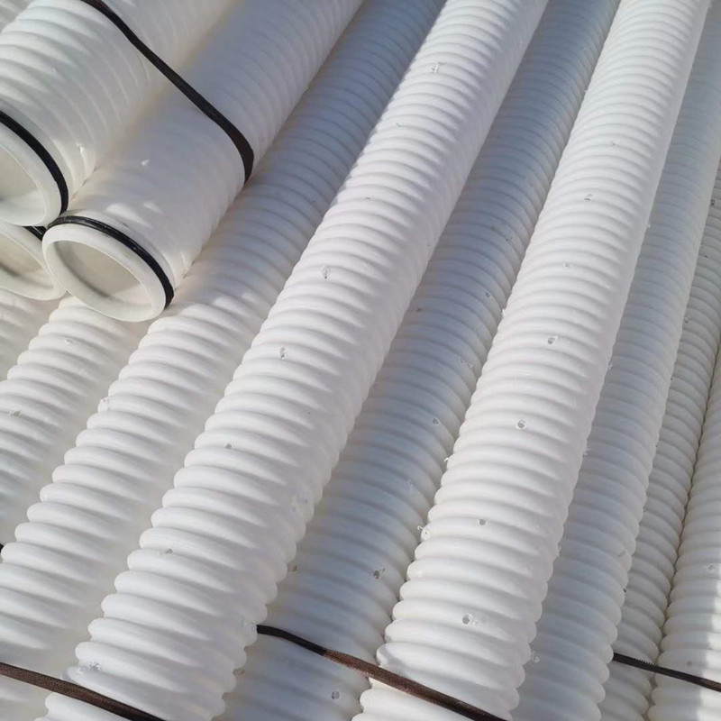 pe白色波纹管 厂家生产加工pe打孔渗水波纹管 hdpe通讯双壁波纹管