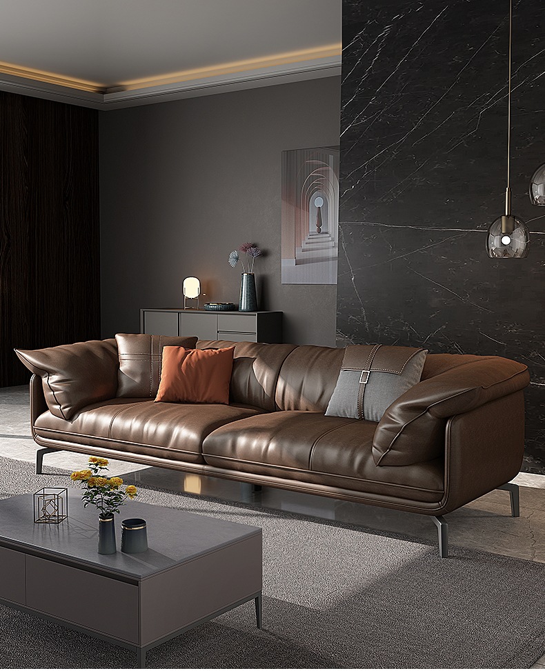 真皮沙发头层牛皮北欧风格简约小户型美式客厅高档后现代轻奢沙发