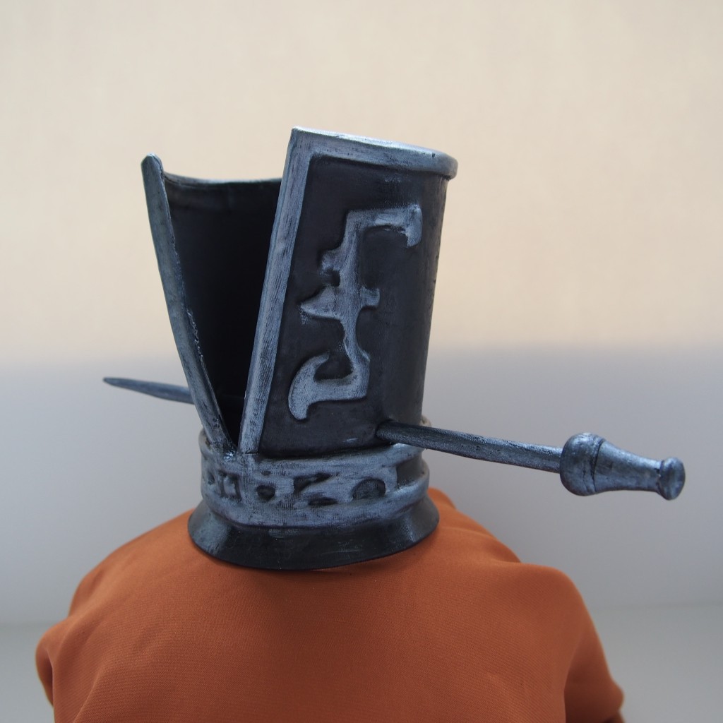 浮雕皮冠束发冠秦汉代束发冠魏晋南北朝束发冠浮雕皮质束发冠