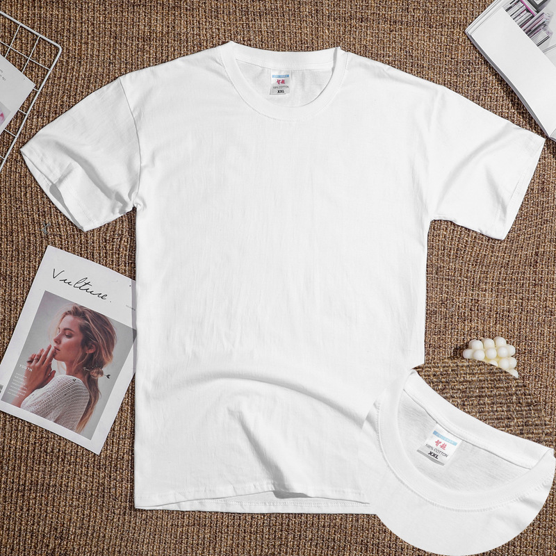 智超空白t恤热转印衣服广告衫全棉纯棉220克印字印图定制logo文化