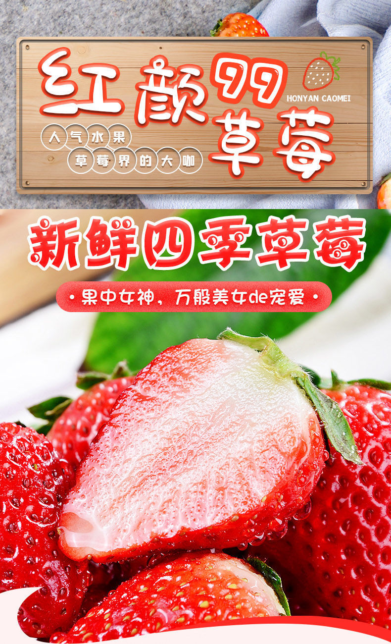 丹东牛奶草莓云南草莓新鲜应当季水果四季奶油红颜大白草莓批发
