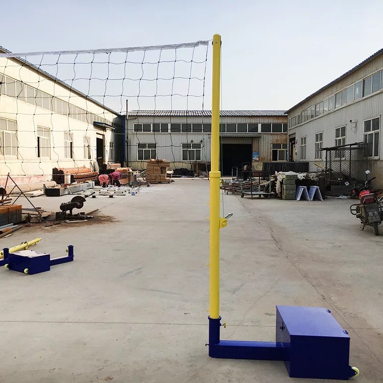 三用网柱多功能移动式排球架气排球柱可调升降沙滩排球柱埋地