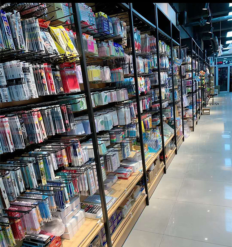 超市钢木文具店货架展示柜文体办公用品爱好文具木质可拆装多层架
