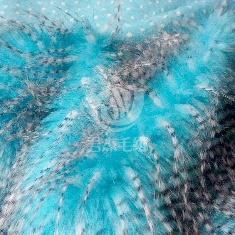 提花孔雀毛 大毛皮海派阻燃 毛尖印条孔雀毛