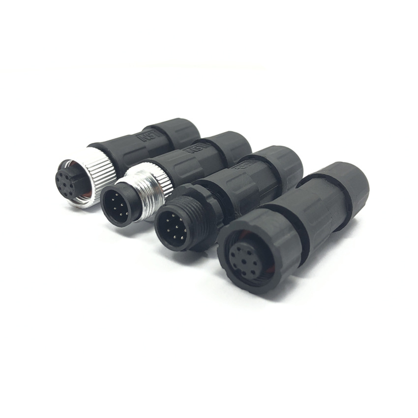 供应 m12防水头 防水公母头8芯户外led金属防水线公母防水连接器 1个