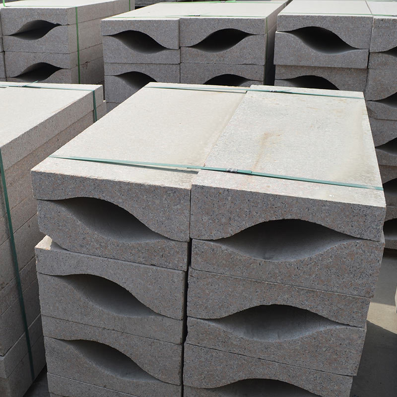 异型石材s型路沿石 花岗岩排水路沿石弧形路缘石麻石路侧石五莲花