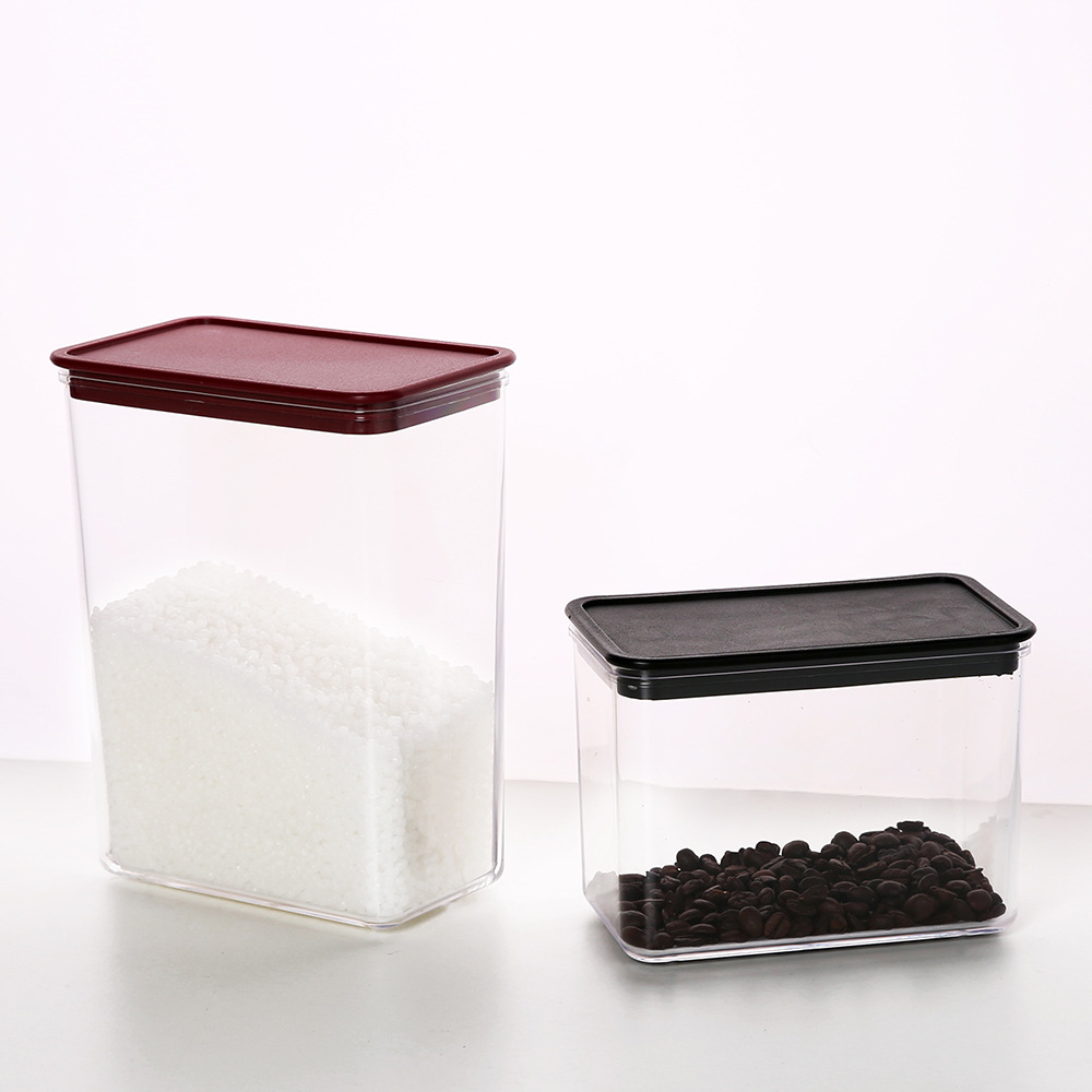 9成交111个透明方形塑料密封罐食品密封盒储物罐保鲜盒收纳罐果粉盒