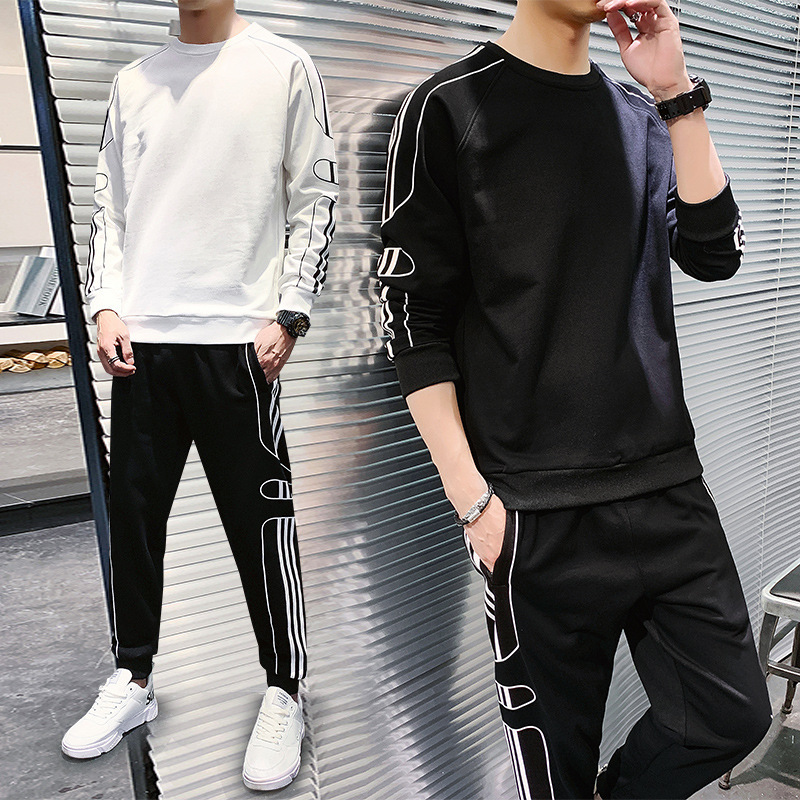 男士2022春夏新款卫衣休闲衣服春秋款潮流运动服套装港风潮牌外套