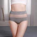 High Waist Underwear for Women 95% Cotton plus Size Comfortable Breathable Sexy Mesh Body Shaping Mom Middle-Aged and Elderly Triangle Shorts