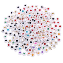 4*7mm 亚克力英文字母珠子 DIY饰品配件 多色选择 五角星图案散珠