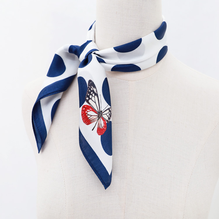 真丝小方巾桑蚕丝丝巾女时尚百搭欧式印花小领巾厂家现货批发定制