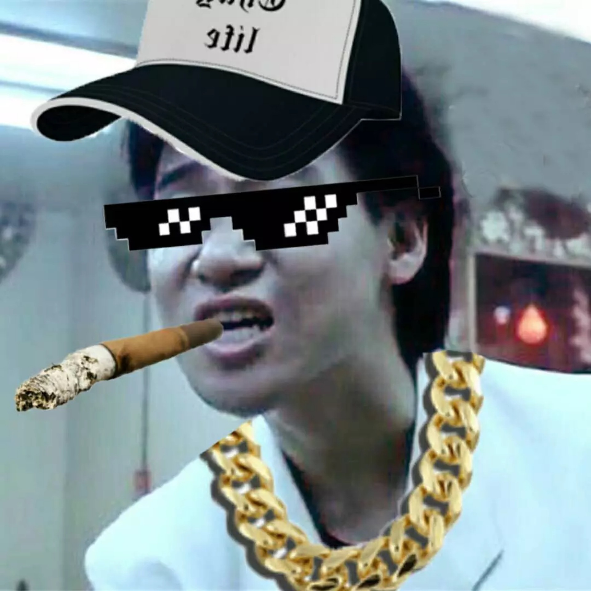 马赛克舞会派对眼镜二次元打码像素大佬社会人墨镜恶搞伴郎道具