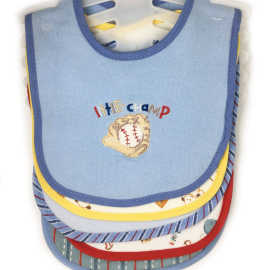 欧美促销外贸围兜围嘴外贸口水巾母婴工厂棉防水绣花围兜五件套