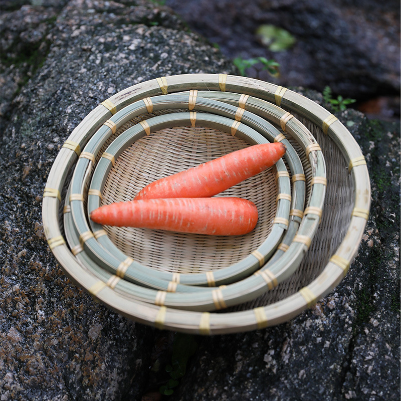 竹编厨房淘米箩家用 竹青沥水洗菜篮子馒头筐馍筐鸡蛋篮竹筐-阿里巴巴