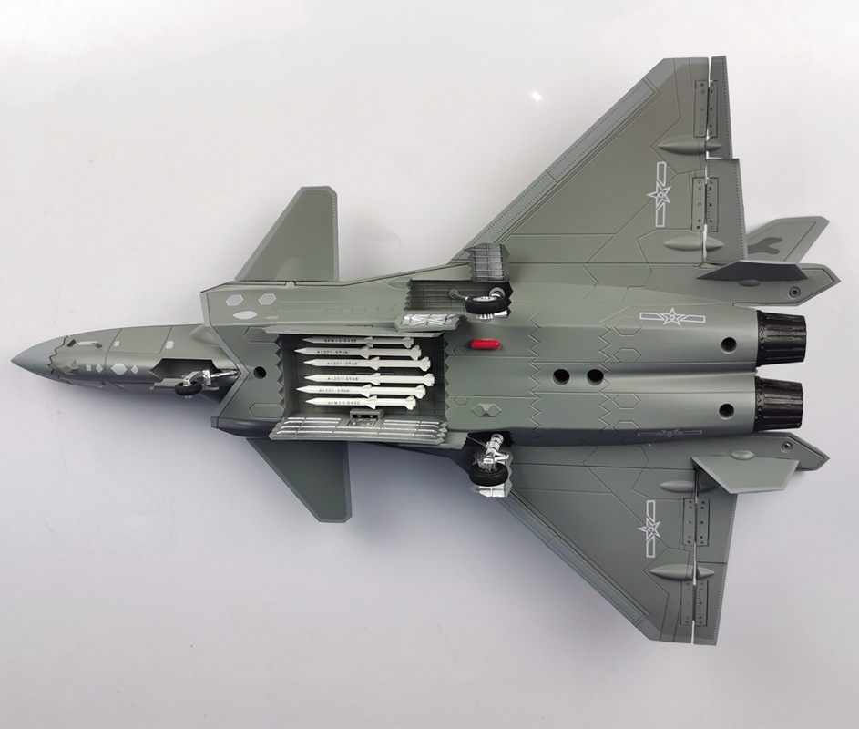 合金仿真迷彩涂装歼20隐形战机模型灰四代战斗机 1:60歼二十飞机