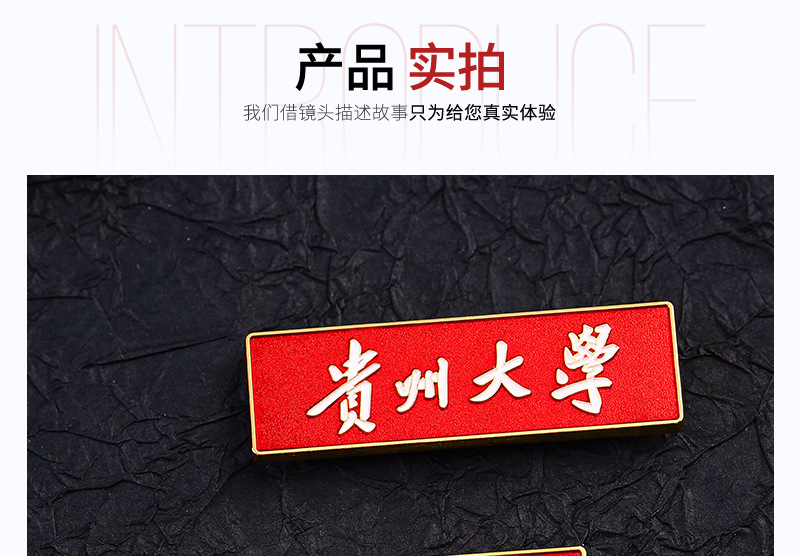 工厂定制大学胸牌 磁铁校牌定做 金属合金透明珐琅校徽章设计定制