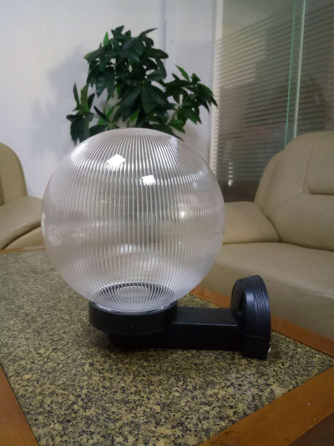 透明条纹圆球灯罩200mm圆形壁灯pmma亚克力