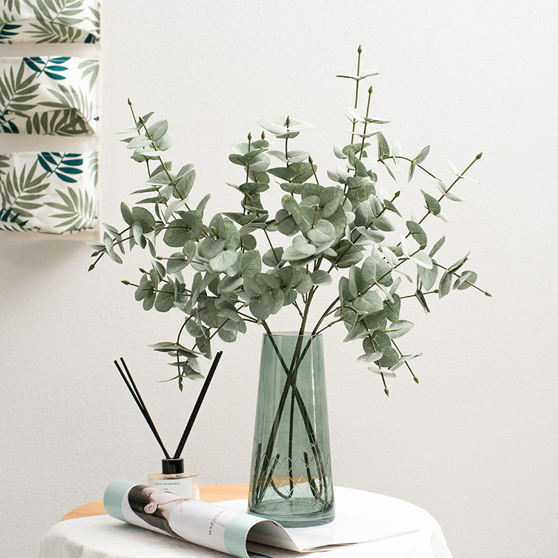 ins风北欧仿真尤加利叶花束客厅餐桌插花摆件植物绿植装饰假花艺