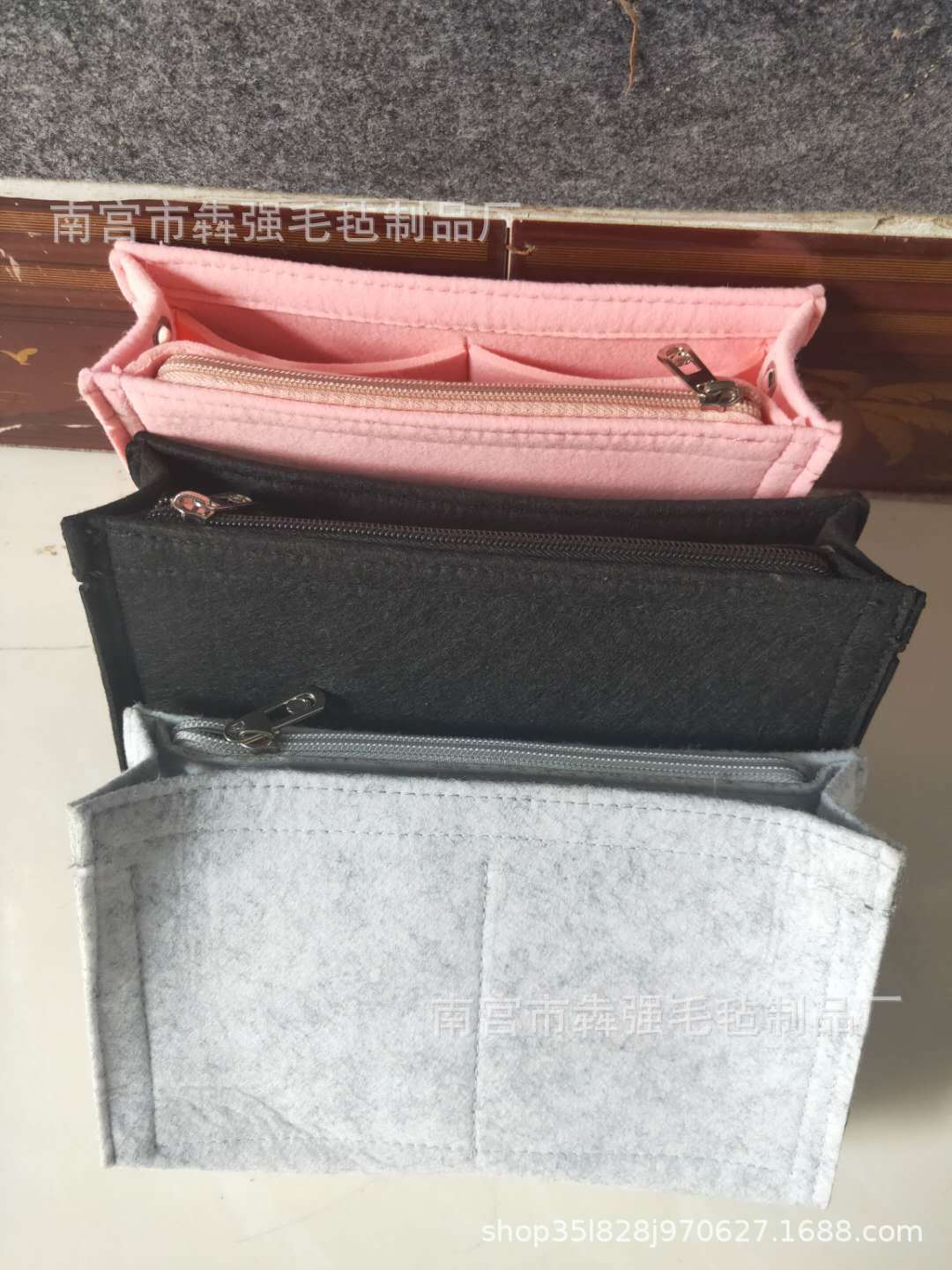 定制小香风泫雅编制包内胆包中包整理包化妆包内衬毛毡内胆包包撑