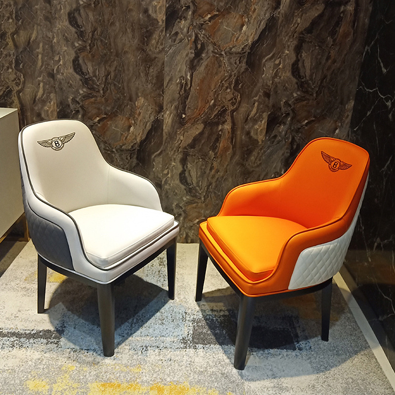 宾利椅子售楼处洽谈桌椅组合后现代简约接待酒店工程餐厅轻奢餐椅