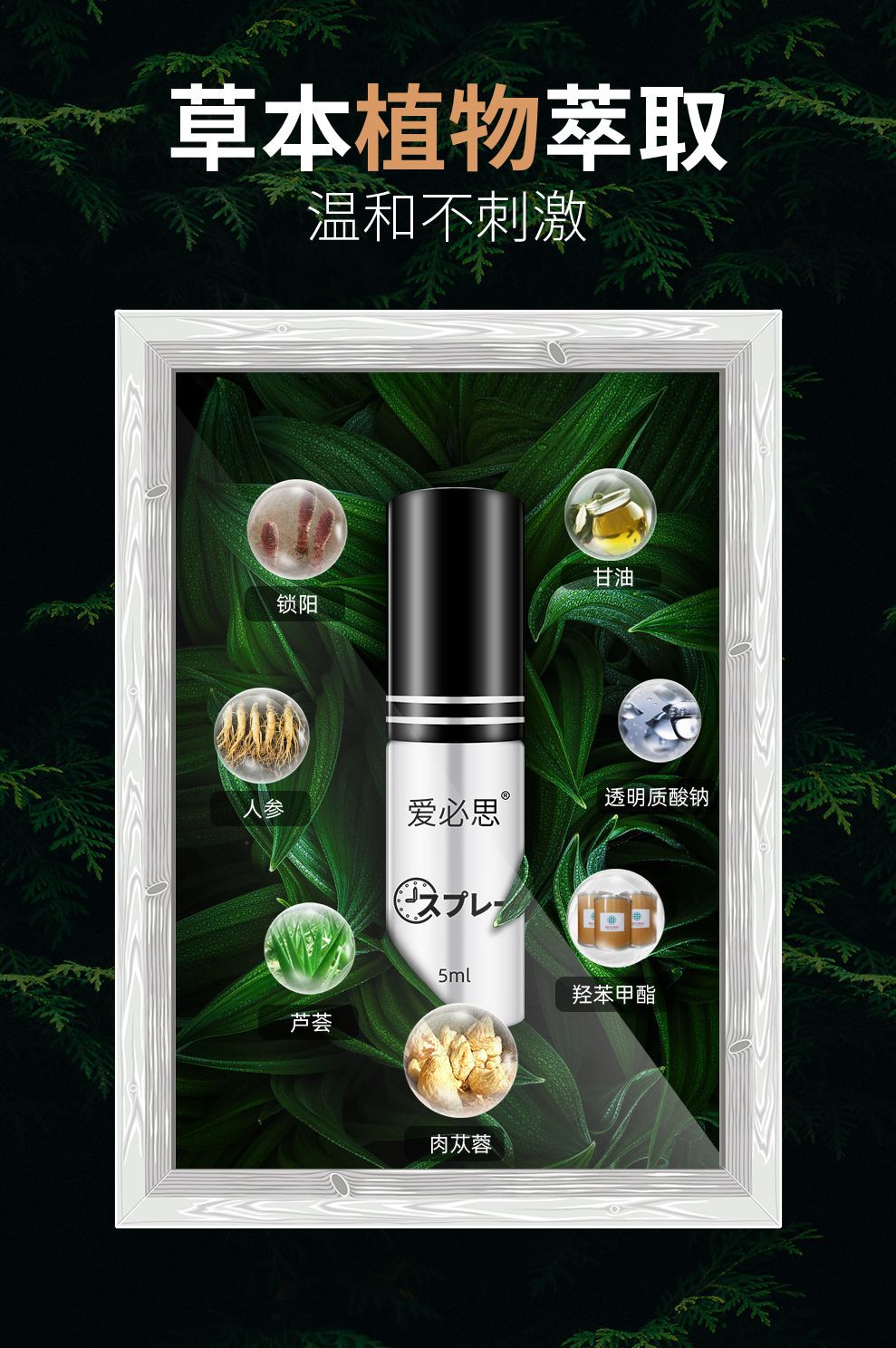 luv n fun英国爱必思男士外用延时抑菌5ml喷剂持久夫妻情趣用品