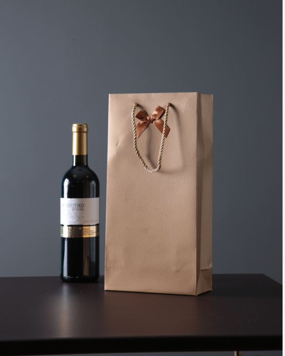 土豪金色红酒袋 加厚白卡红酒纸袋 手提葡萄酒包装袋批发