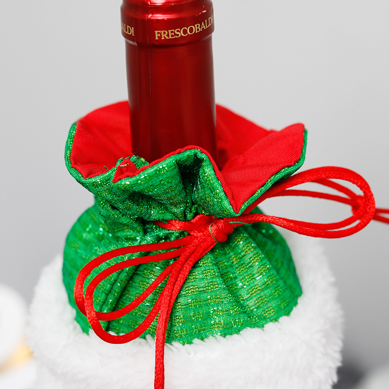 Cross-Border Christmas Decorations Santa Doll Wine Bottle Cover Christmas Restaurant Party Ornaments