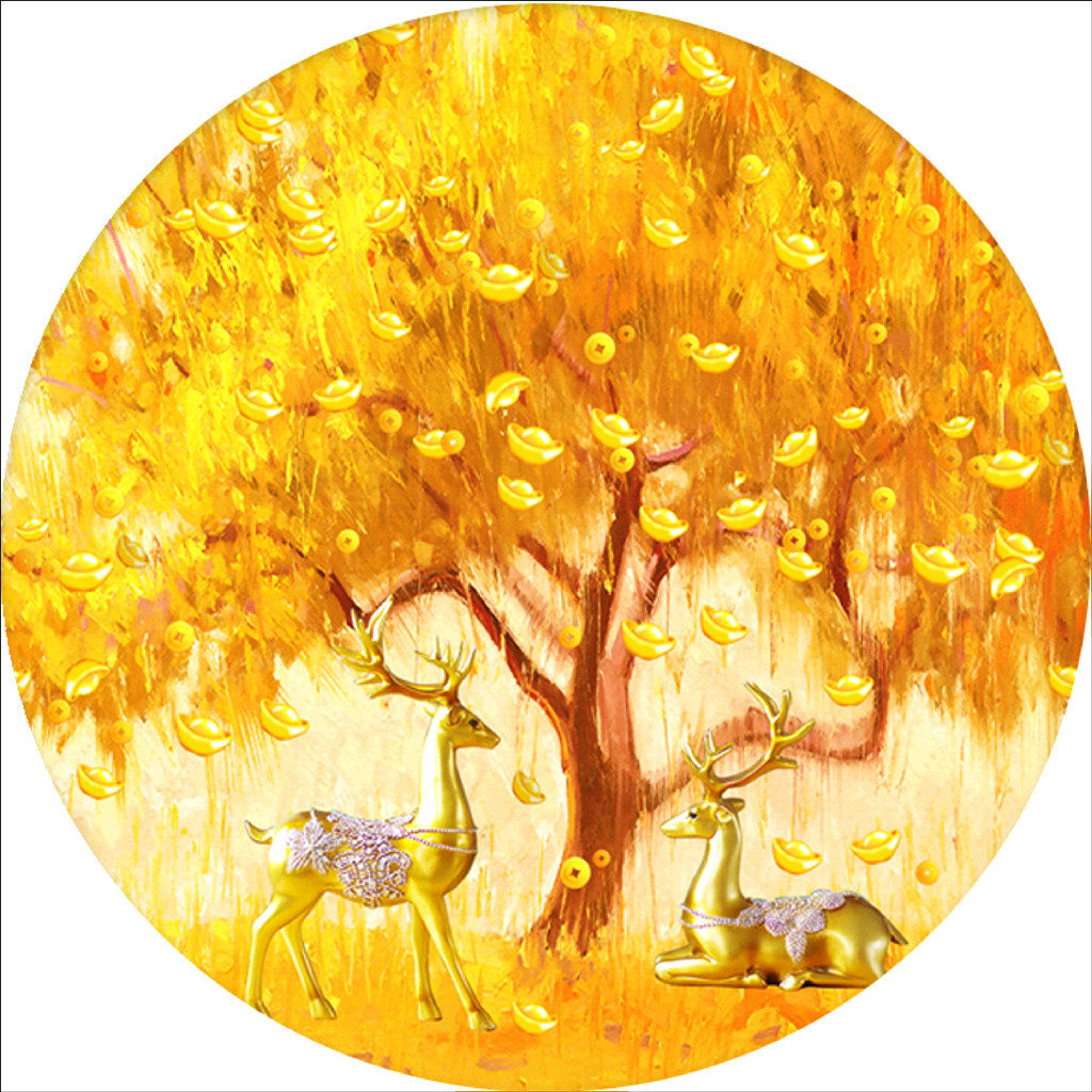 5d钻石画植物花卉满钻diy十字绣圆钻魔方钻部位贴圆盘画装饰画