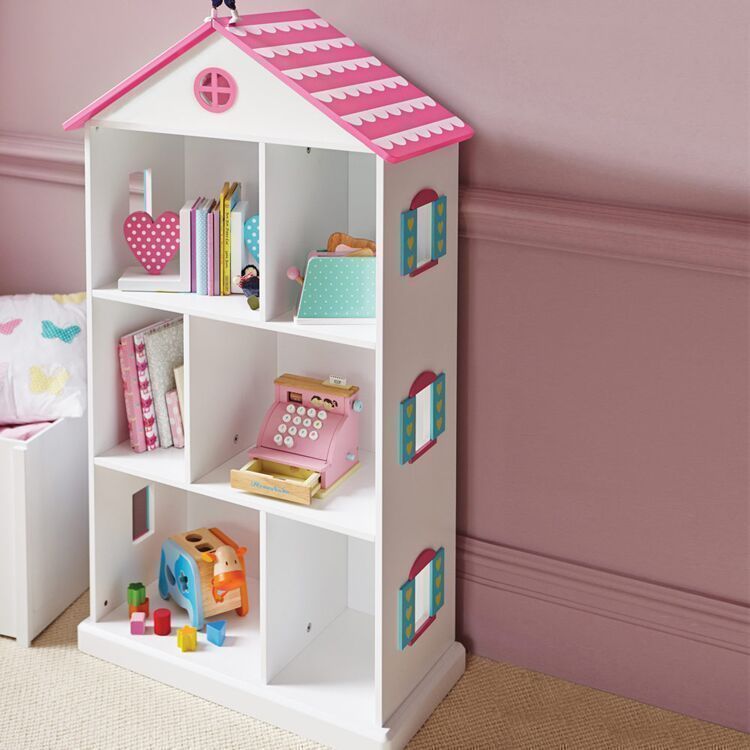 儿童书柜宝宝书架欧式卡通房屋书柜粉色公主书架简约多功能收纳柜