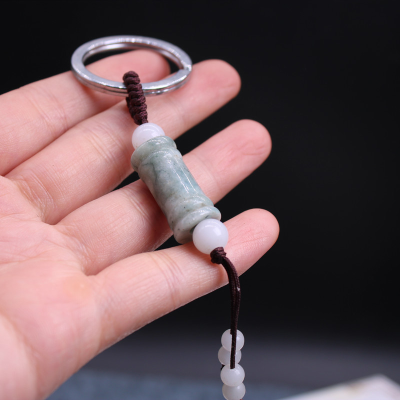 翡翠莲花钥匙扣 汽车钥匙扣 中国风个性复古包挂