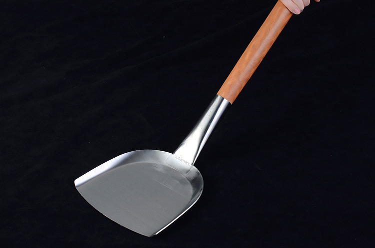 厨师大锅铲食堂加大号炒菜铲商用大号木柄铲厨房炒菜铲方形大铲头
